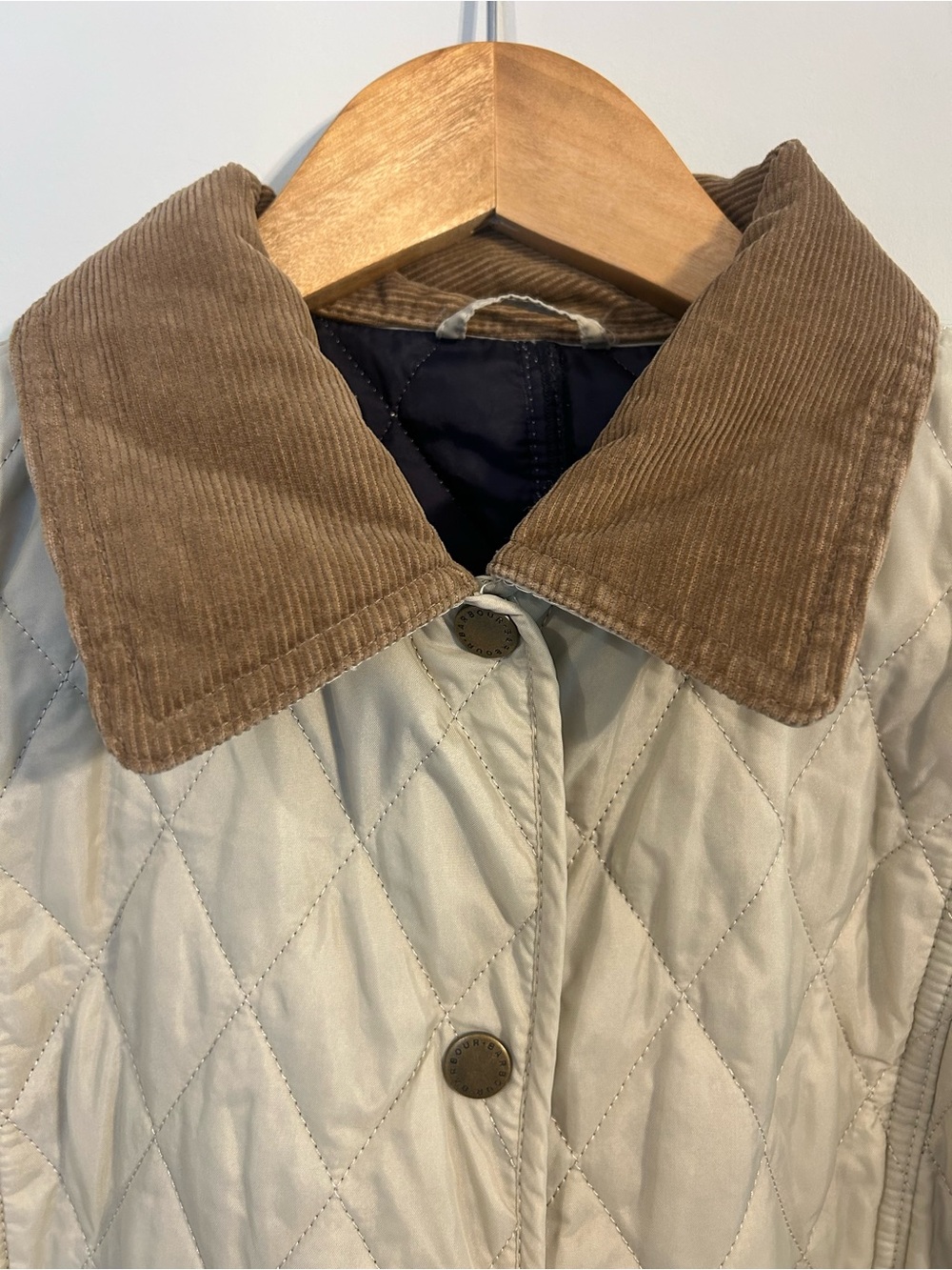 Barbour Liddesdale Quilted Utility Chore Jacket Brown Corduroy Collar size 10 - Picture 12 of 15